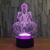 Goddess Lakshmi(Goddess of Wealth)  - 7 Color Changing Lamp / 3D Atmosphere Night Light  / LED Visual - HolyHinduStore