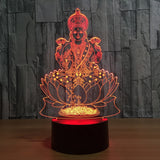 Goddess Lakshmi(Goddess of Wealth)  - 7 Color Changing Lamp / 3D Atmosphere Night Light  / LED Visual - HolyHinduStore