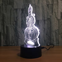 Goddess Lakshmi(Goddess of Wealth)  - 7 Color Changing Lamp / 3D Atmosphere Night Light  / LED Visual - HolyHinduStore