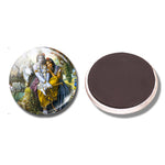 Krishna and Radha -  30MM (1.2 inch) Fridge Magnet / Refrigerator Stickers / Note Holder / Home Decor - HolyHinduStore