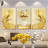 HD printed -  3 Piece Canvas Art Peacock Couple Natural Wall Art Painting Posters - HolyHinduStore