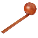 Natural Wood Wooden Long Handled Rice Soup Cooking Spoons Handmade Indian Style Kitchen Ladle Tableware - HolyHinduStore