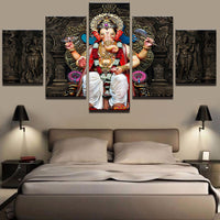 Lord Ganesha Painting Framed Canvas Painting Wall Art  For Living Room Bedroom Home Decor - HolyHinduStore