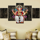 Lord Ganesha Painting Framed Canvas Painting Wall Art  For Living Room Bedroom Home Decor - HolyHinduStore