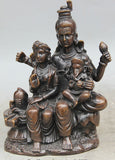 Shiva-Parvati-Ganesha Bronze Statue - 8" (8 inches) - HolyHinduStore