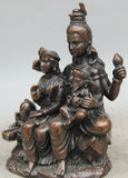Shiva-Parvati-Ganesha Bronze Statue - 8" (8 inches) - HolyHinduStore