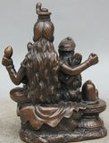 Shiva-Parvati-Ganesha Bronze Statue - 8" (8 inches) - HolyHinduStore