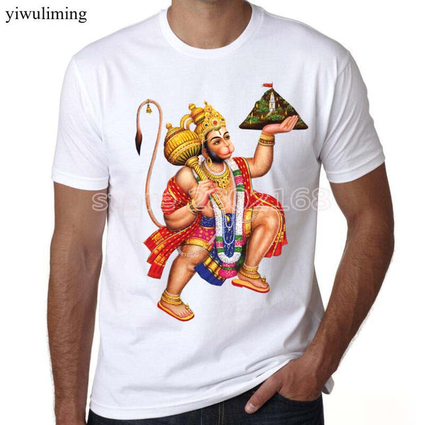 Hanuman Indian men short sleeve T-shirt Fashion Brand t shirt for men summer - HolyHinduStore