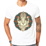 Fashion short sleeve design Lord God Ganesha printed men t-shirt cool men's tee shirts tops men T-shirt casual men t shirt - HolyHinduStore