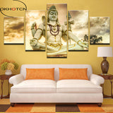 HD Prints Picture Home Decor Modular Canvas Wall Art Poster 5 Pieces India God Lord Shiva Painting - HolyHinduStore