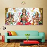 3-4-5 Pieces Saraswati Lord Ganesha God Poster Modern Wall Art Canvas Printed Painting for living Room Modular Pictures - HolyHinduStore