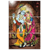 Radha Krishna - 3 Piece HD Printed Canvas Art - HolyHinduStore