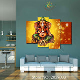 3-4-5 Pieces Ganesh Lord Pictures Modern Wall Art Canvas Printed Painting HD Prints Modular Poster Wall Pictures for Home Decor - HolyHinduStore