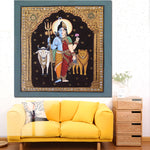 Lord Shiva Portrait Oil Painting - Shiva-Shakthi  HD Prints and Posters Modern Wall Picture - HolyHinduStore