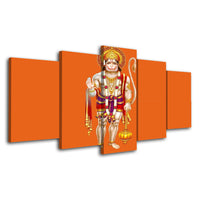 5Piece Canvas Art Hindu God Hanuman Painting Wall Decoration Art Poster - HolyHinduStore
