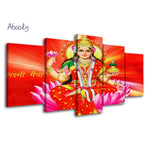 5Piece Wall Art Hindu God Laksmi Painting Wall Posters Canvas Art Print Posters - HolyHinduStore