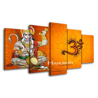 5Piece Canvas Poster Art Painting Picture Home Decor Hindu Gods Hanuman Poster Wall Prints - HolyHinduStore