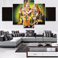 God Of India Radha Krishan with flute - Canvas Landscape Poster Home Decor Living Room Modular Pictures - HolyHinduStore