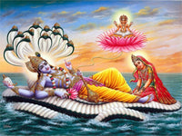 Lord Krishna / Vishnu on Sea and Snake Wall Frame