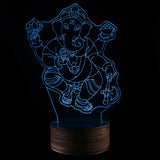 3D - Ganesha Light Art Desk Lamp With Remote